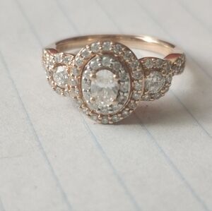 14k rose gold past present future eternity ring